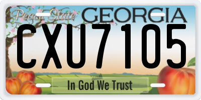 GA license plate CXU7105