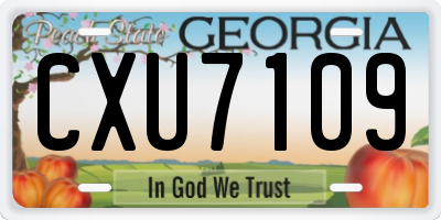 GA license plate CXU7109