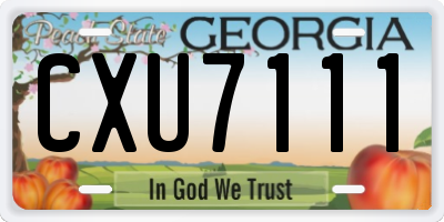 GA license plate CXU7111