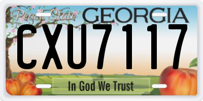 GA license plate CXU7117
