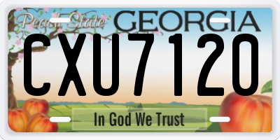 GA license plate CXU7120