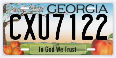 GA license plate CXU7122