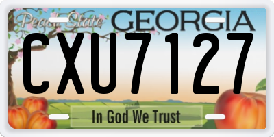 GA license plate CXU7127