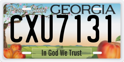 GA license plate CXU7131