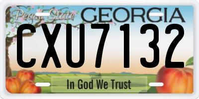 GA license plate CXU7132