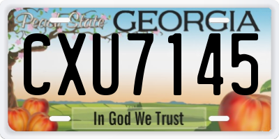 GA license plate CXU7145