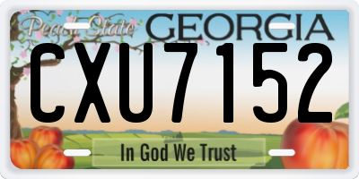 GA license plate CXU7152