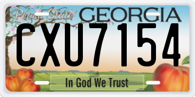 GA license plate CXU7154