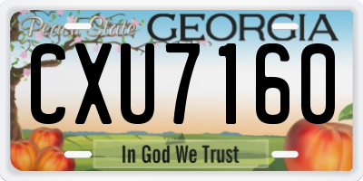 GA license plate CXU7160