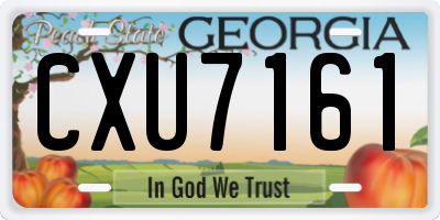 GA license plate CXU7161
