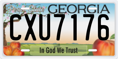 GA license plate CXU7176