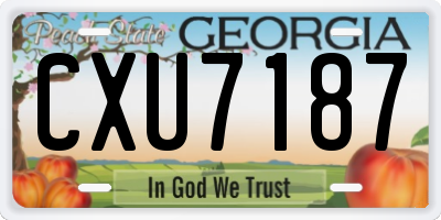 GA license plate CXU7187