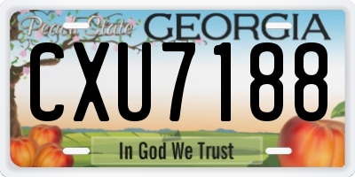 GA license plate CXU7188