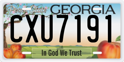 GA license plate CXU7191