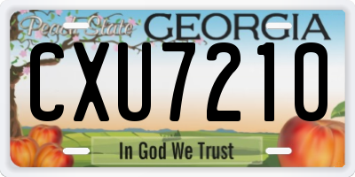 GA license plate CXU7210
