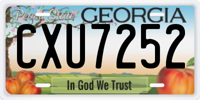 GA license plate CXU7252