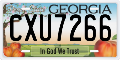 GA license plate CXU7266