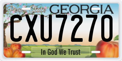 GA license plate CXU7270