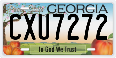 GA license plate CXU7272