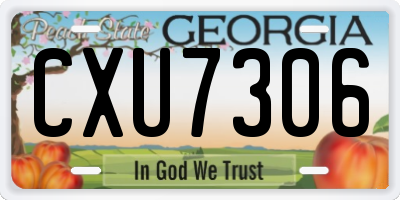 GA license plate CXU7306