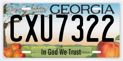 GA license plate CXU7322