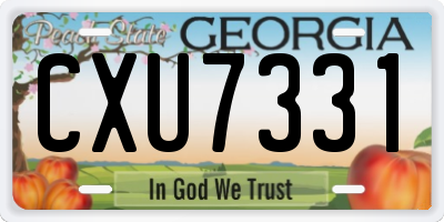 GA license plate CXU7331