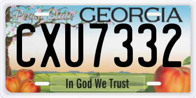 GA license plate CXU7332
