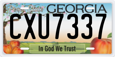 GA license plate CXU7337