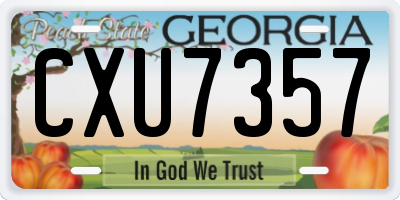 GA license plate CXU7357