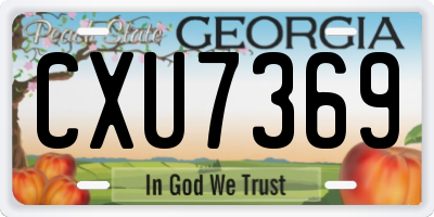 GA license plate CXU7369