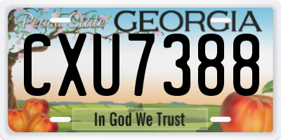GA license plate CXU7388
