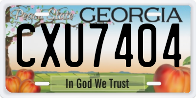 GA license plate CXU7404