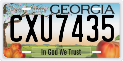 GA license plate CXU7435