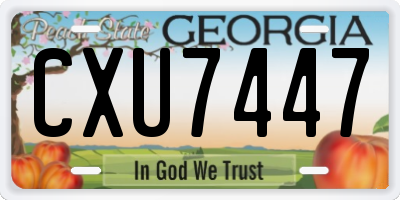 GA license plate CXU7447