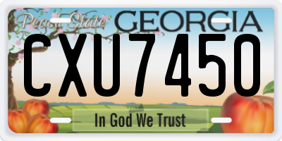 GA license plate CXU7450