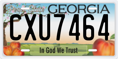 GA license plate CXU7464