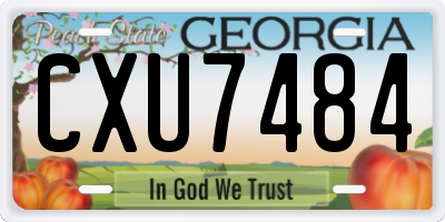 GA license plate CXU7484