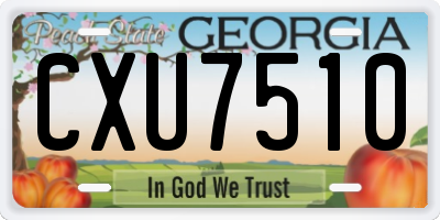 GA license plate CXU7510