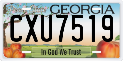 GA license plate CXU7519