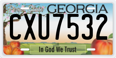 GA license plate CXU7532