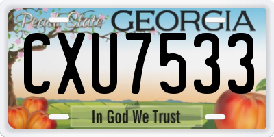 GA license plate CXU7533