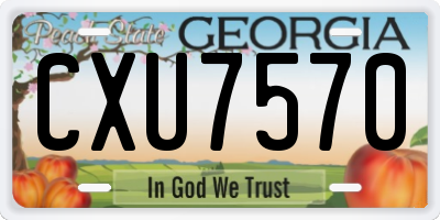 GA license plate CXU7570