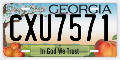 GA license plate CXU7571