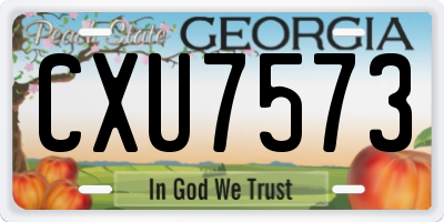 GA license plate CXU7573