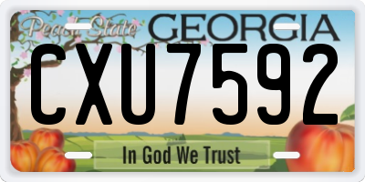 GA license plate CXU7592
