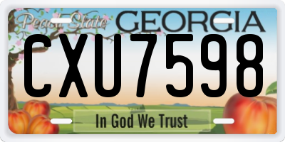GA license plate CXU7598