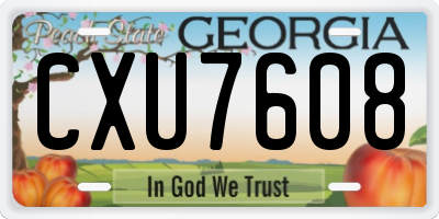 GA license plate CXU7608