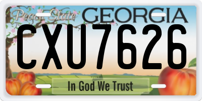 GA license plate CXU7626