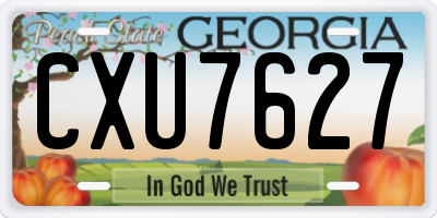 GA license plate CXU7627