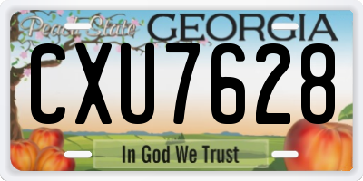 GA license plate CXU7628